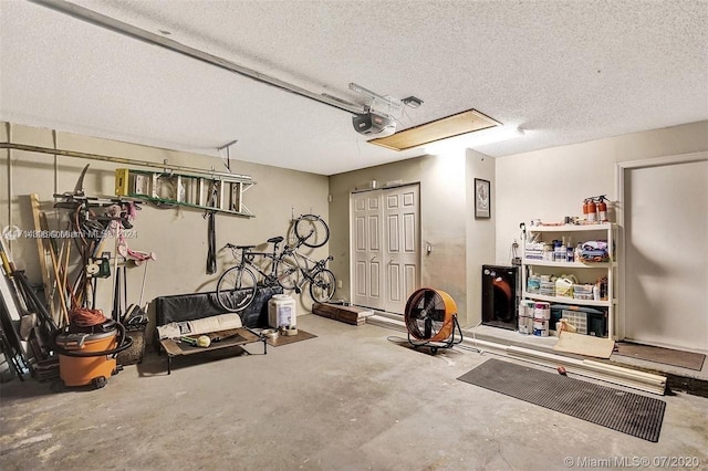 exercise room featuring a textured ceiling