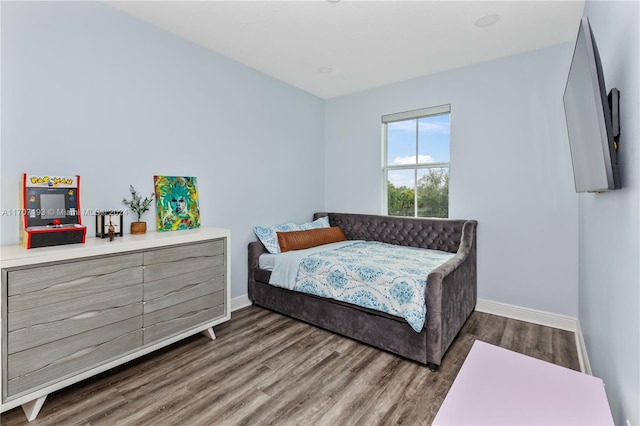 bedroom featuring wood-type flooring