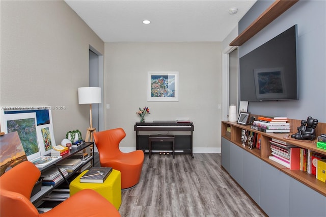 10410 Ranchette Dr, Cooper City, FL 33328 - office area with wood finished floors, baseboards, and recessed lighting