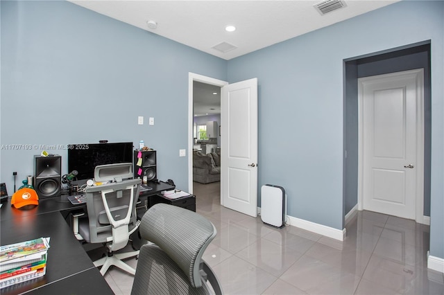 10410 Ranchette Dr, Cooper City, FL 33328 - office space with baseboards, recessed lighting, and tile patterned flooring