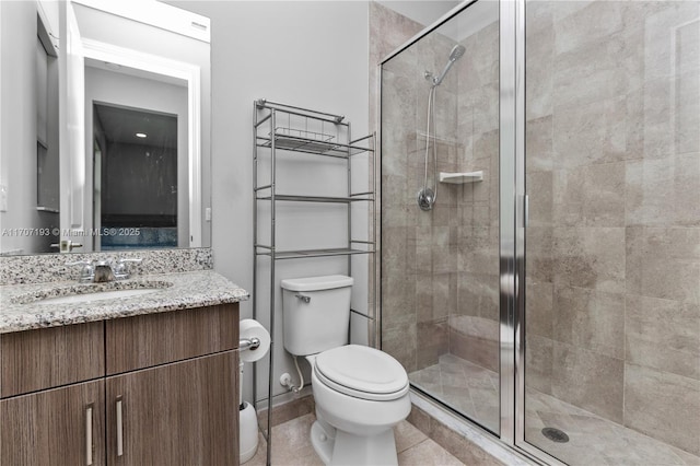 10410 Ranchette Dr, Cooper City, FL 33328 - full bathroom featuring toilet, a stall shower, and vanity