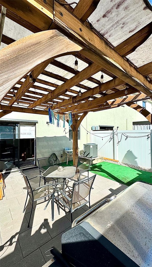 view of patio / terrace with central AC unit