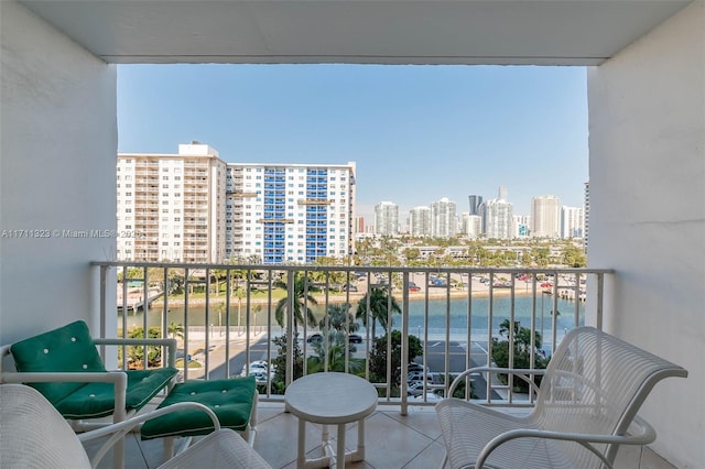 balcony with a water view