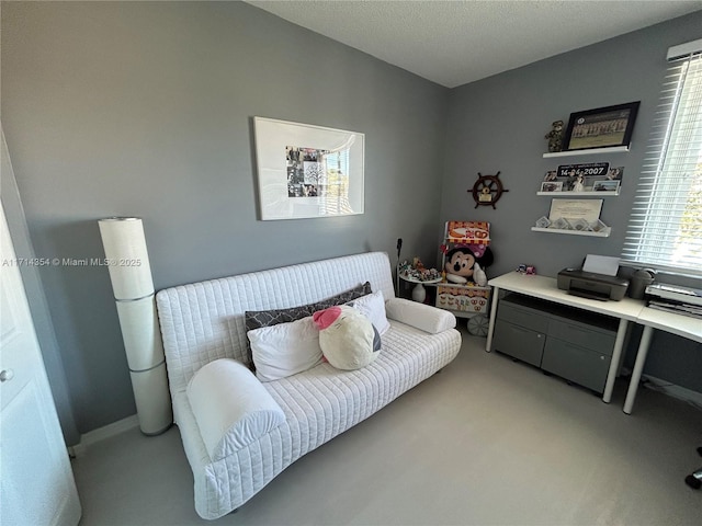 interior space featuring light colored carpet