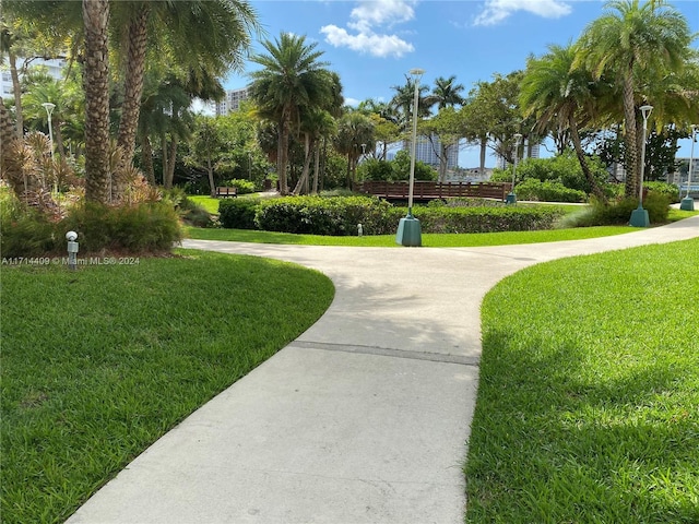 view of home's community featuring a lawn