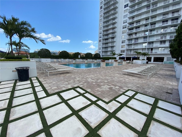 view of pool with a patio