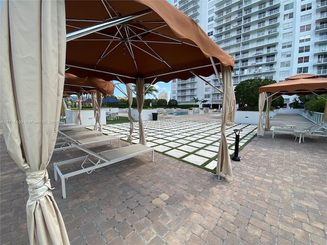 view of patio with a gazebo