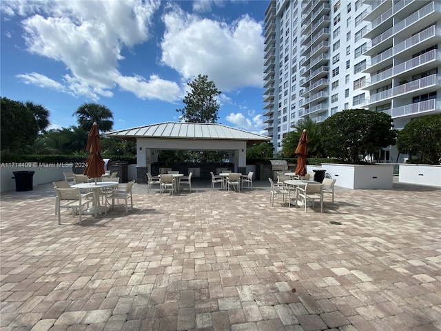 view of patio / terrace featuring a gazebo