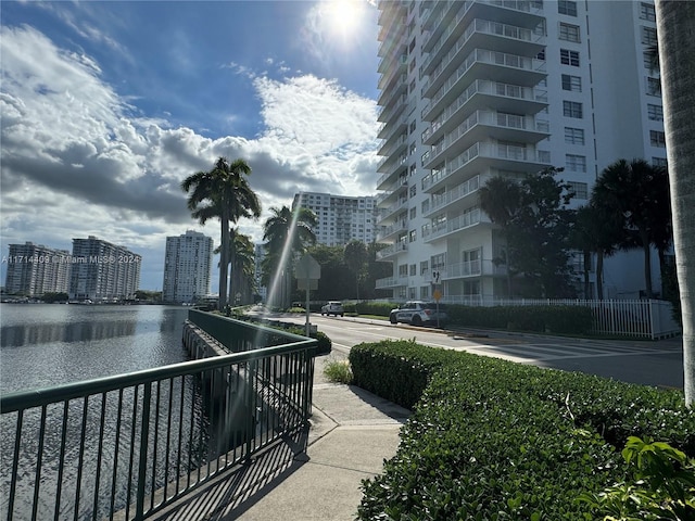 view of property's community featuring a water view