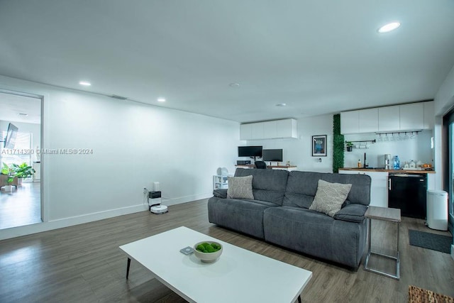 living room featuring hardwood / wood-style flooring