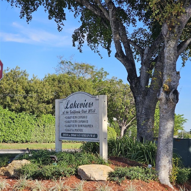 view of community sign