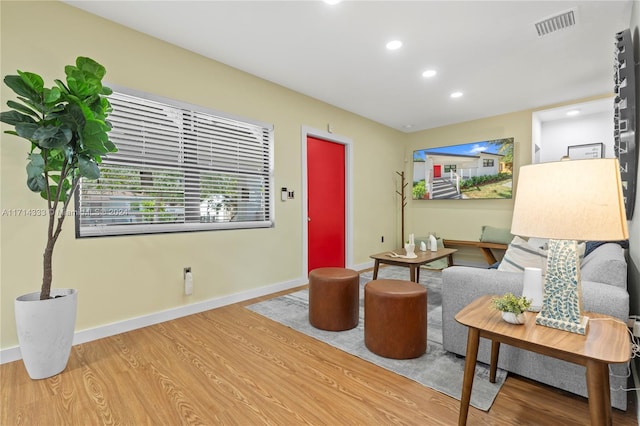 living room featuring hardwood / wood-style flooring