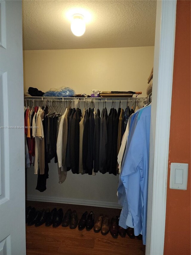 walk in closet featuring hardwood / wood-style floors