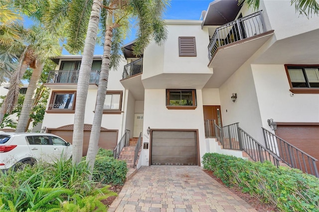 view of front of house with a garage