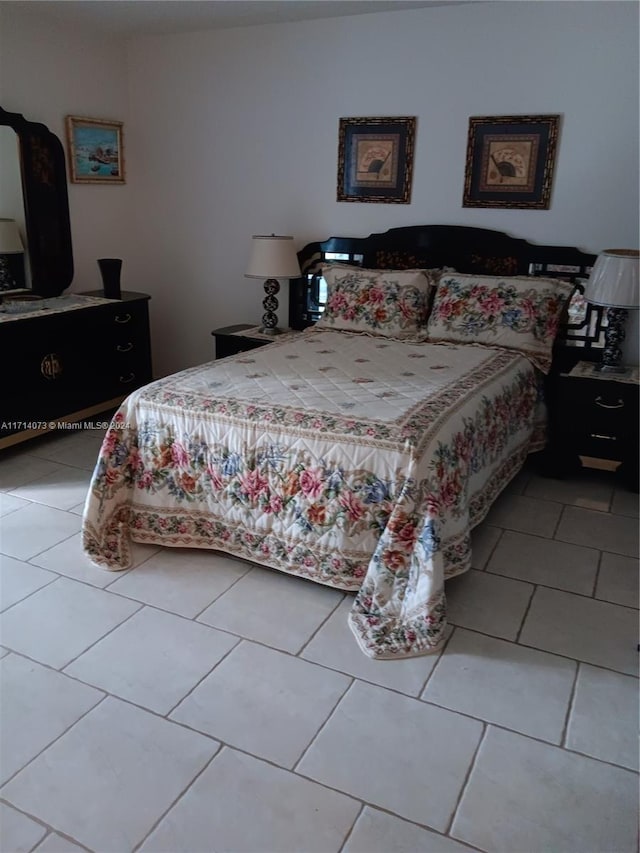 view of tiled bedroom