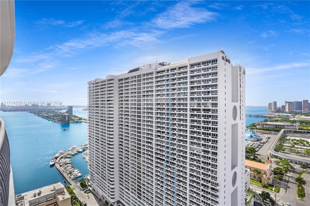 view of property with a water view