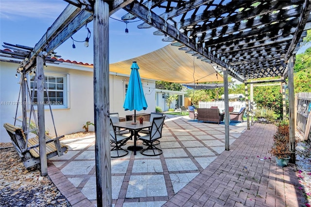 view of patio / terrace with an outdoor living space