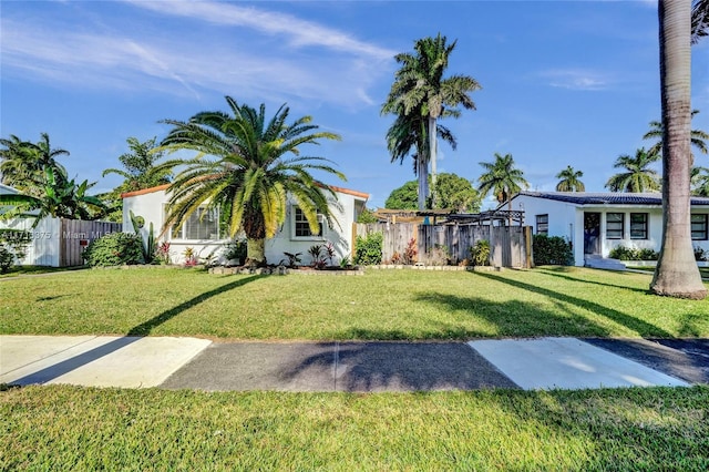 exterior space with a front yard