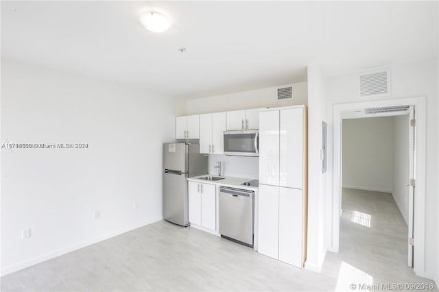 kitchen featuring white cabinets, sink, and stainless steel appliances