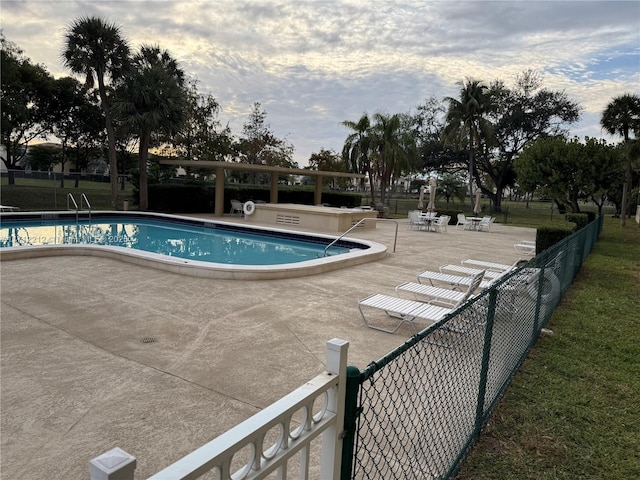 view of pool with a patio