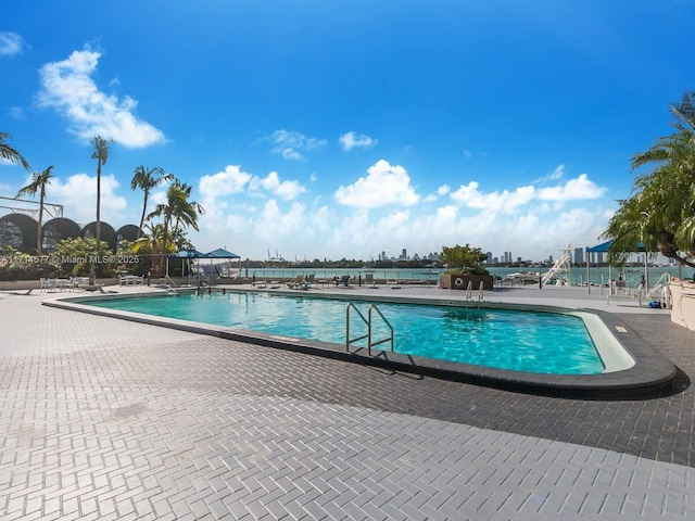 view of pool featuring a patio area