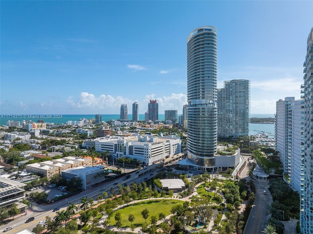 view of city featuring a water view