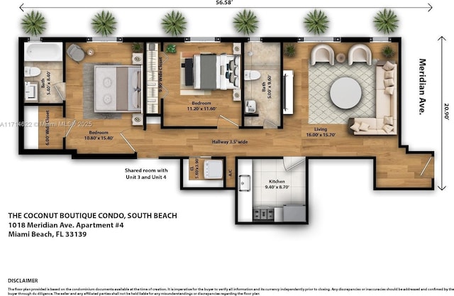 1018 Meridian Ave Unit 4, Miami Beach, FL 33139 - property floor plan