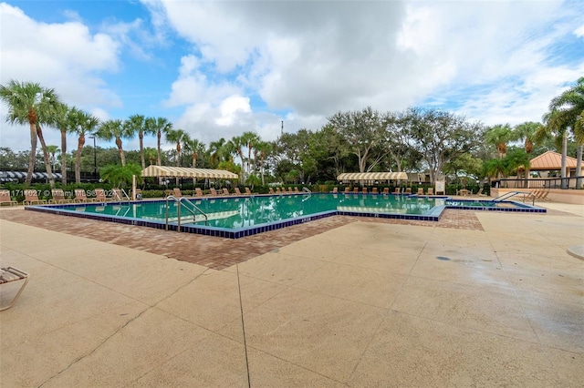 view of pool featuring a patio area