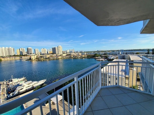 balcony with a water view