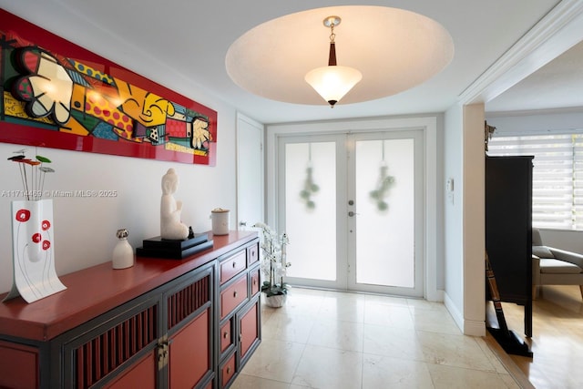 entrance foyer with french doors