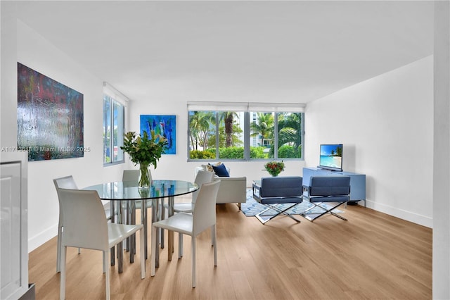 dining room featuring light hardwood / wood-style flooring