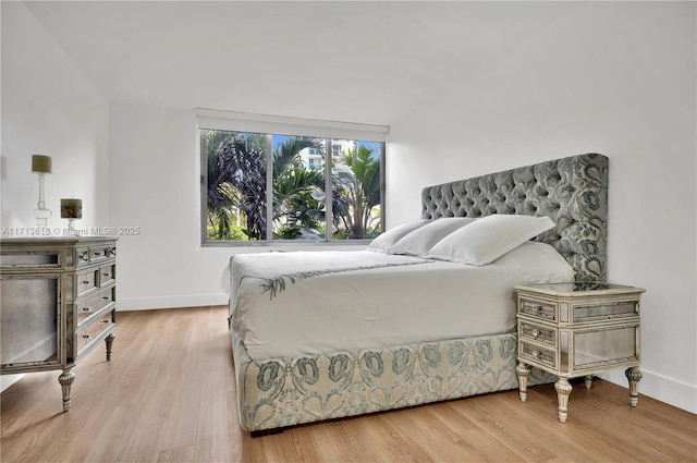 bedroom featuring light hardwood / wood-style floors