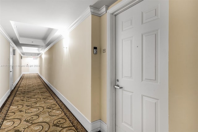 corridor with crown molding