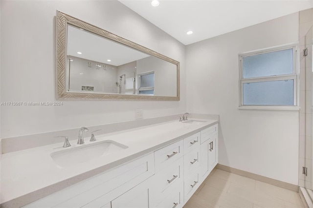 bathroom featuring vanity and tile patterned floors