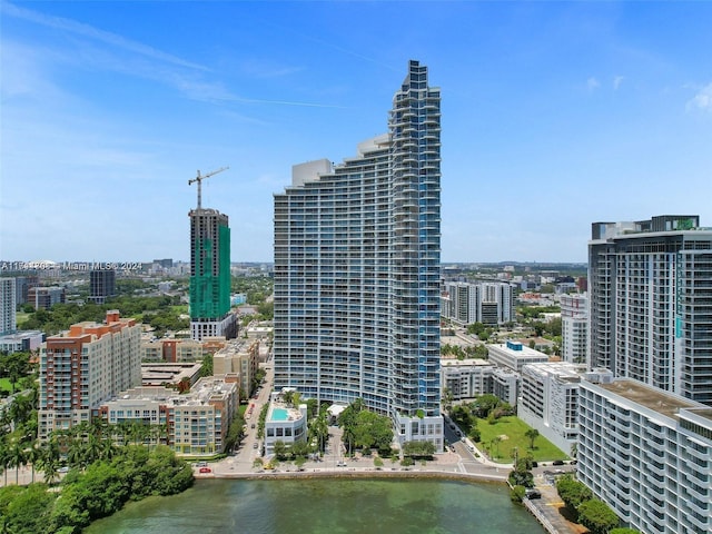 property's view of city with a water view