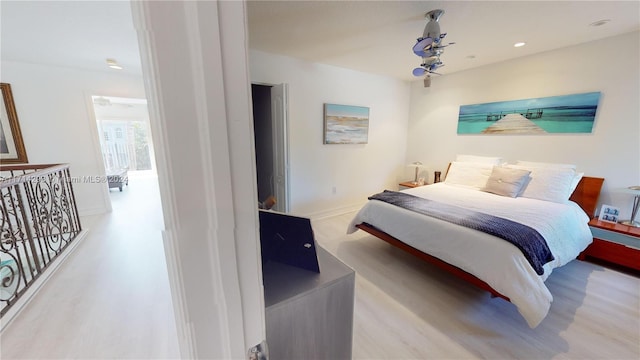 bedroom featuring light hardwood / wood-style flooring