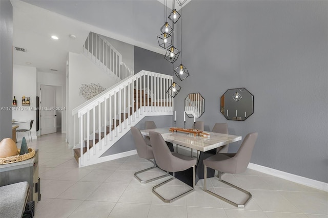 view of tiled dining space