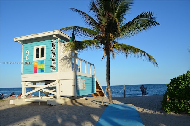 view of side of property with a water view