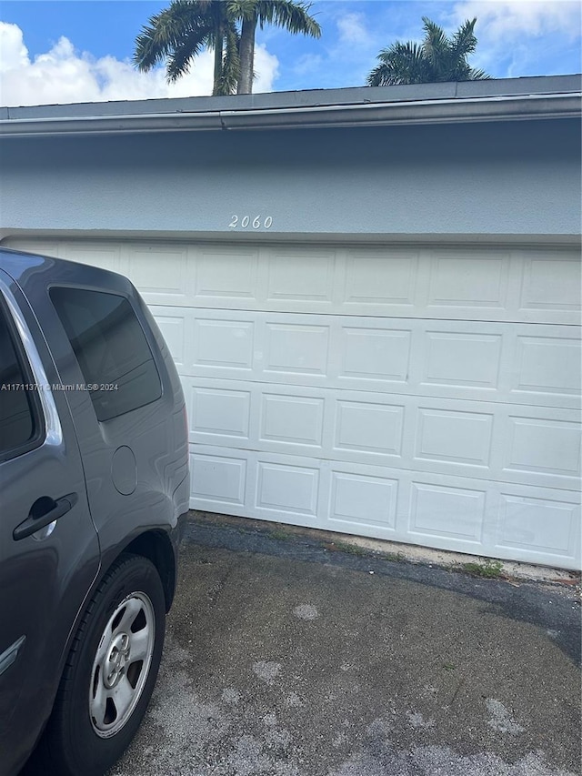 view of garage