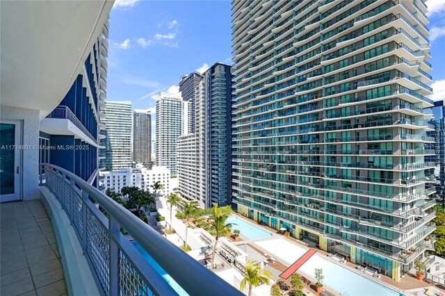 60 SW 13th St Unit 1700, Miami, FL 33130 - balcony with view of pool area