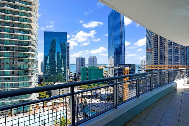 balcony with a view of city