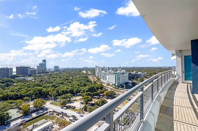 balcony featuring a view of city