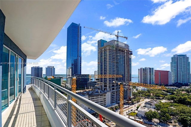 balcony featuring a city view