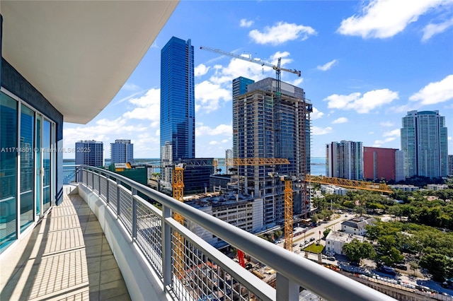 balcony with a city view