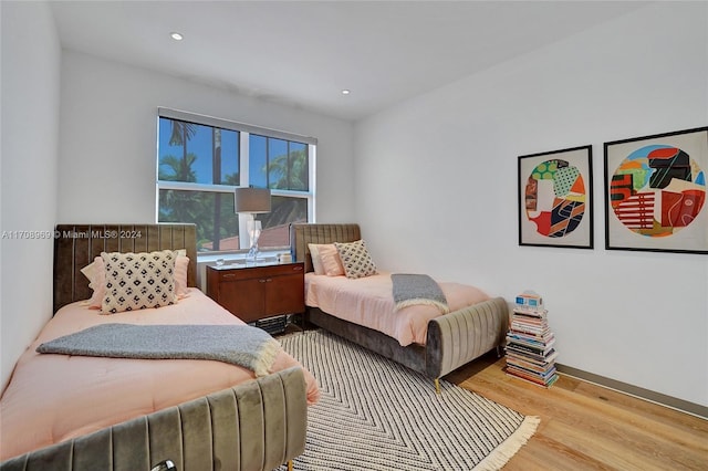 bedroom featuring light hardwood / wood-style flooring