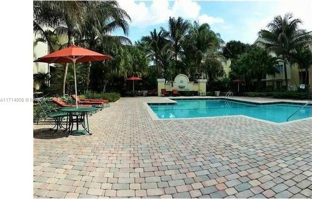 view of pool with a patio area