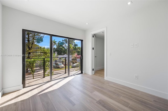 empty room featuring light wood-type flooring