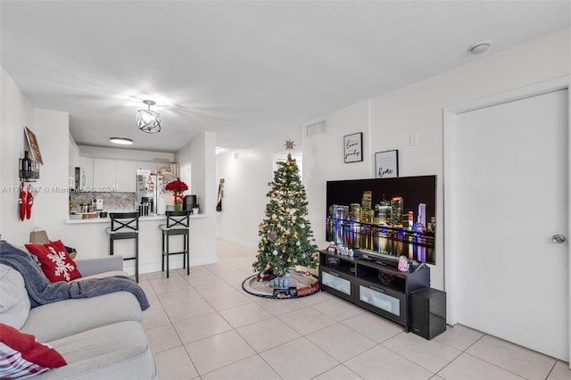 view of tiled living room