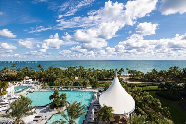 water view with a beach view