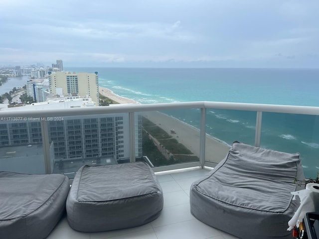 balcony with a water view